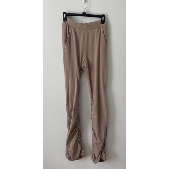 Alo Yoga Beige Soft Sculpt Ruched Side Pant Sz XS Athleisure Workout Dance Flaw - Picture 1 of 8